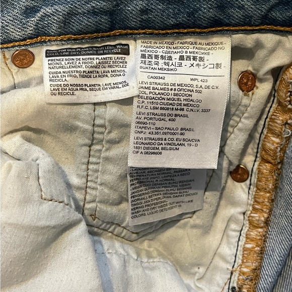 Levi’s 501 S Skinny Distressed Button Fly Jeans - size W28 L28 - Picture 3 of 7